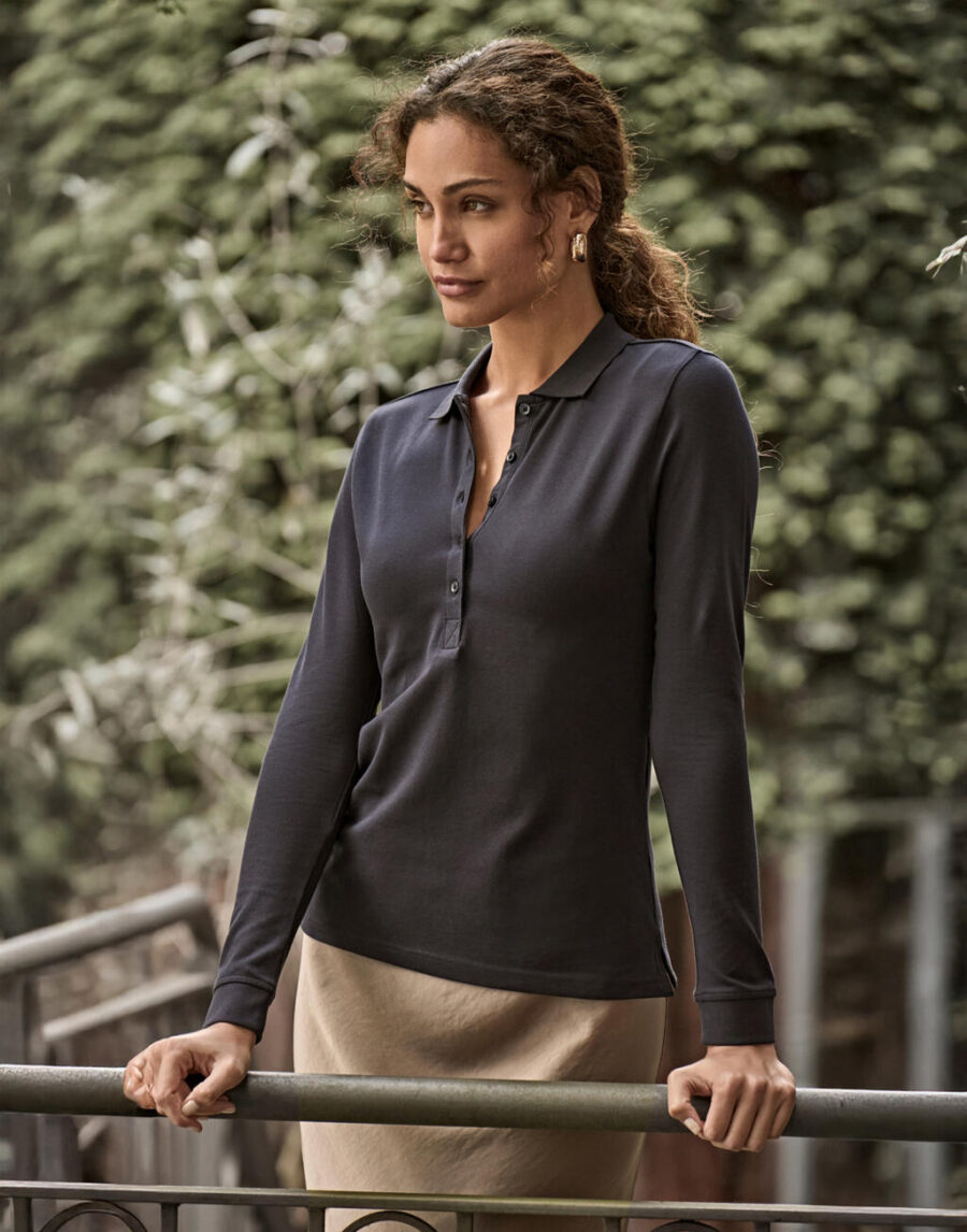 Ladies` Luxury LS Stretch Polo