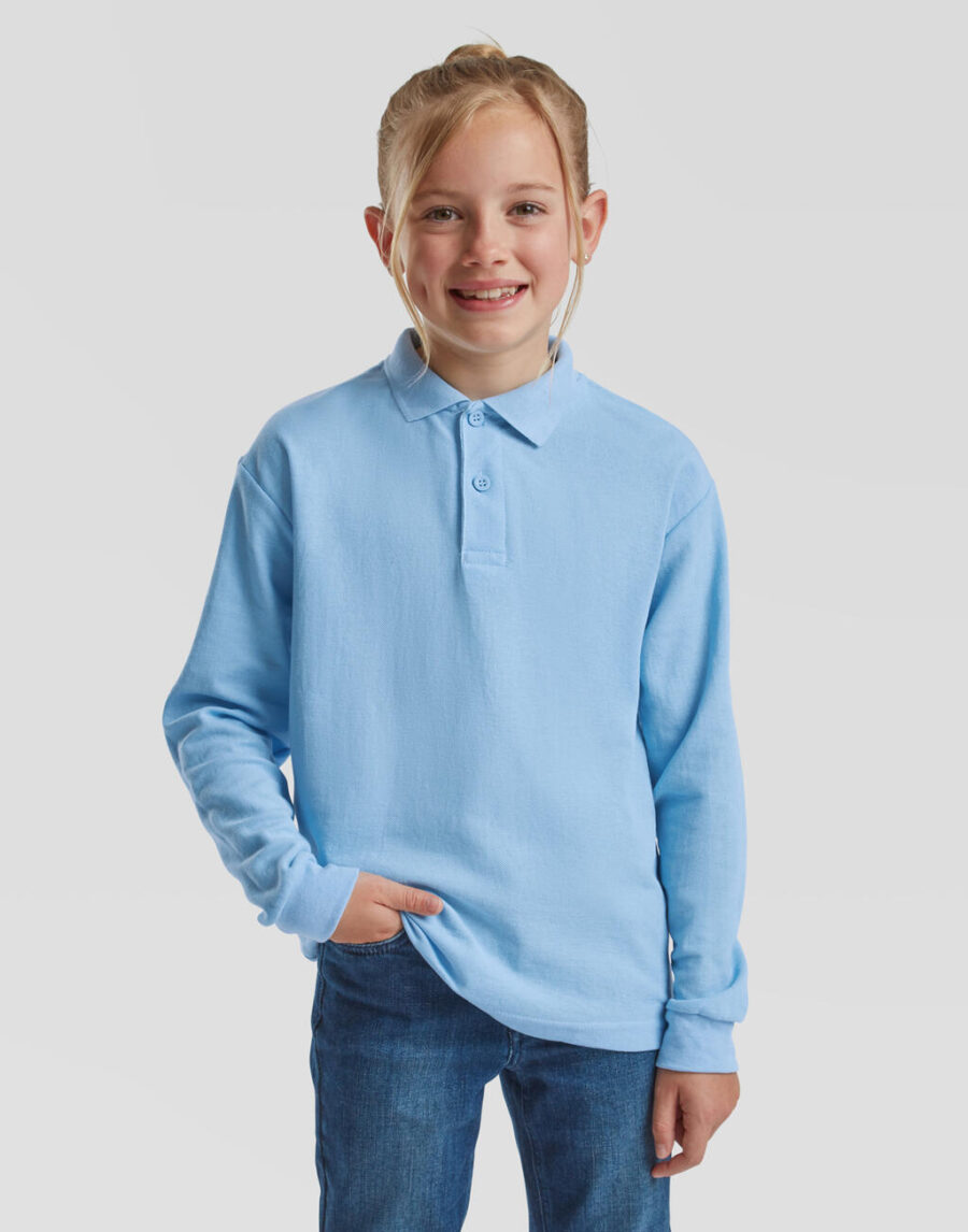 Kids` 65/35 Long Sleeve Polo