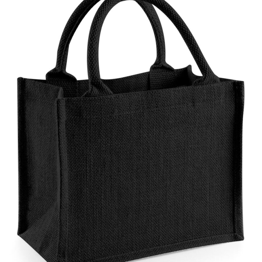 Jute Mini Gift Bag - One Size, Black/Black