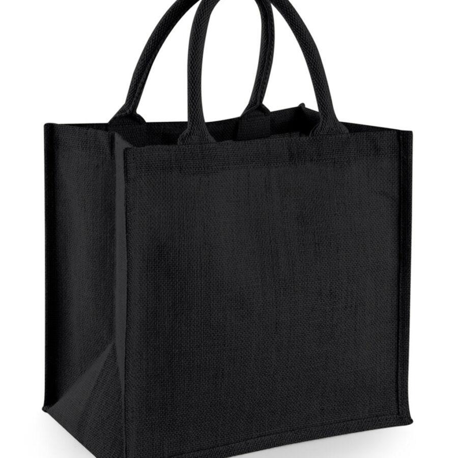 Jute Midi Tote - One Size, Black/Black
